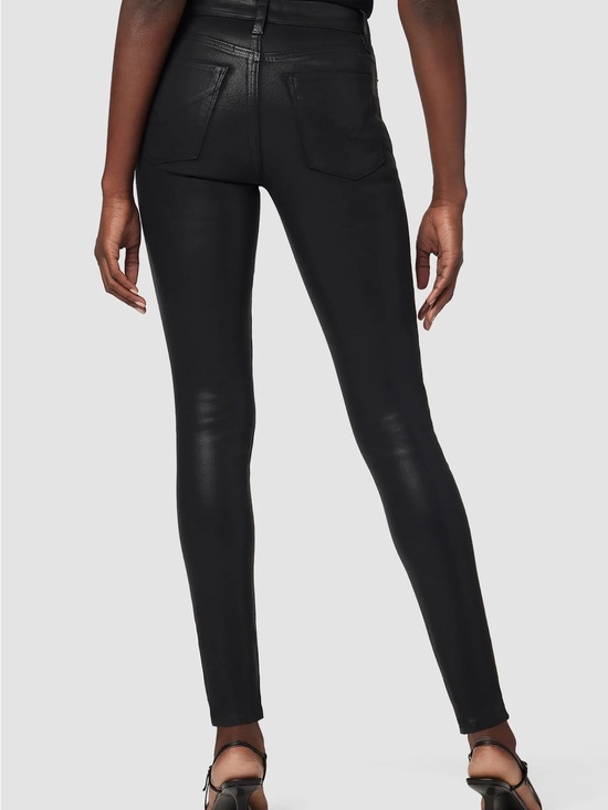 Hudson Jeans Denim - HUDSON Barbara High-Rise Super Skinny Coated Jeans Black Size 28